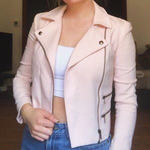 pink moto jacket
